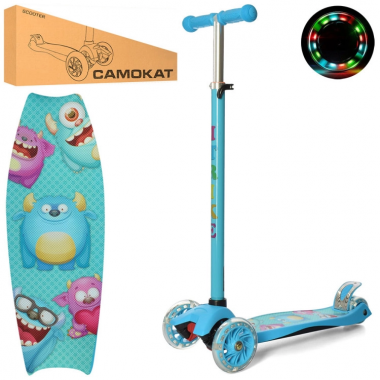 Самокат детский Maxi iTrike JR 3-055-1-BL с подсветкой