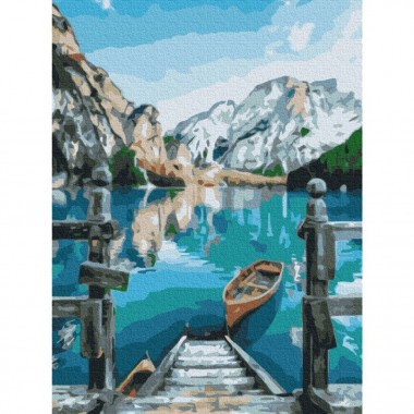 Картина по номерам Лодка у озера Brushme RBS29450 30х40 см
