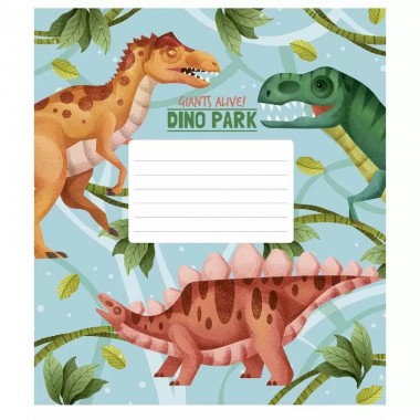Зошит учнівський Dino park 012-3227K-2 в клітинку на 12 аркушів