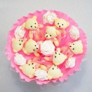 Букет з м'яких іграшок 9 ведмедиків 5337IT рожевий