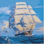 Картина по номерам Идейка Морской пейзаж На всех парусах 40*40 KHO2708
