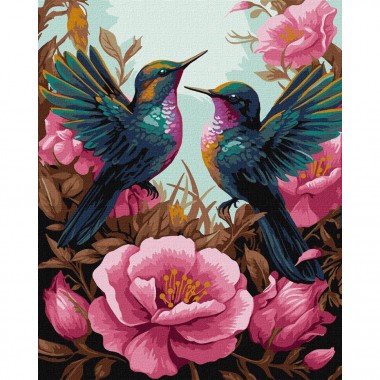 Картина по номерам Изящный колибри с красками металлик extra ©art_selena_ua KHO6566, 40х50см