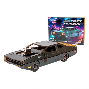 Деревянный 3D конструктор Fast Furious Puz-62519, 125 деталей, черный