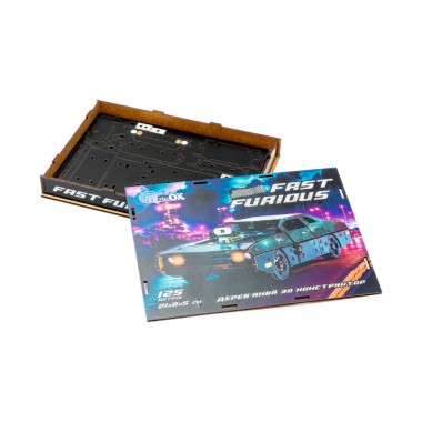 Деревянный 3D конструктор Fast Furious Puz-62519, 125 деталей, черный
