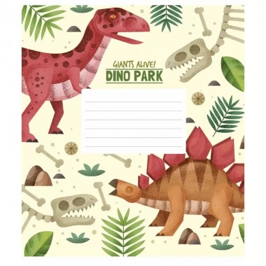 Тетрадь ученическая Dino park 012-3227K-4  в клетку на 12 листов