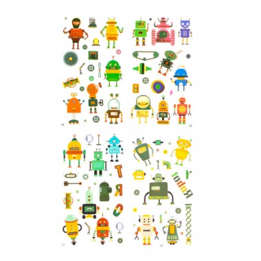 Набір дитячих тимчасових тату «Роботи» tattoo-kids-mini-set-robots