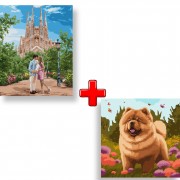 Набор картин по номерам 2 в 1