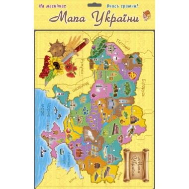 Детский обучающий плакат Карта Украины 1175ATS от 3х лет