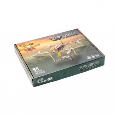 Деревянный 3D конструктор FPV дрон Puz-00923, 95 деталей