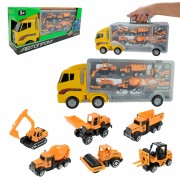 Детский трейлер с машинками PS006-4 в наборе 6 машинок
