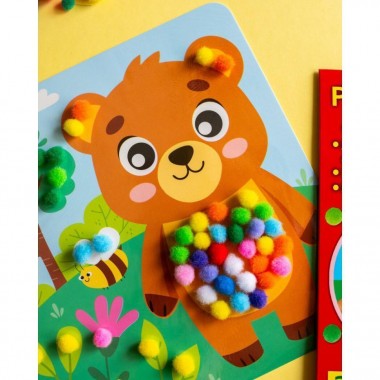 Набор для творчества Медведь Pompon Art 10100692, 100 помпонов и раскраска