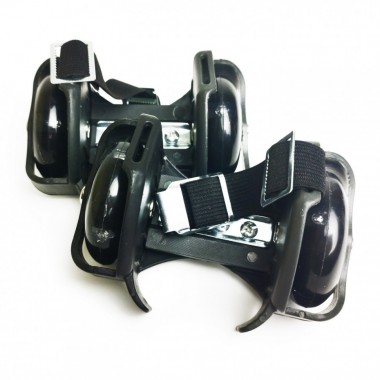 Ролики на пятку RS-0029 светящиеся колеса (Black)
