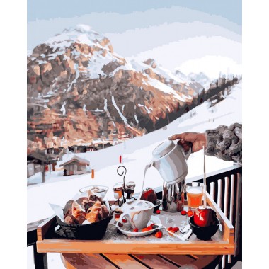 Картина по номерам Brushme Завтрак у швейцарских гор GX26239