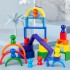 Деревянная игрушка "Радуга-балансир" C15025, 27 разноцветных фигур