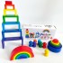 Деревянная игрушка "Радуга-балансир" C15025, 27 разноцветных фигур