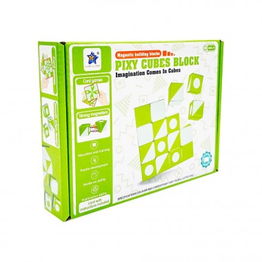 Детская игра-головоломка "Магнитные кубики" FD136(Green) 16 элементов, 8 карт