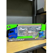 Детский трейлер с машинками PS006-3 в наборе 6 машинок