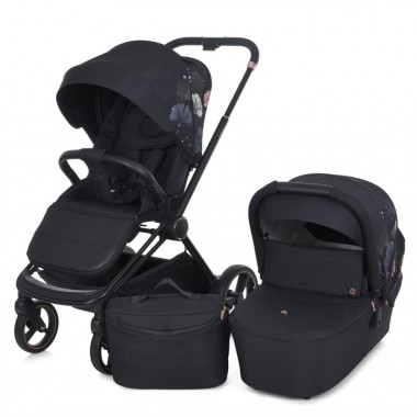 Коляска дитяча універсальна 2 в 1 PERSONA ME 1091-B Black Art