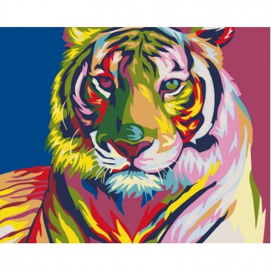 Картина по номерам Идейка Животные, птицы Тигр поп - арт 40х50см KHO2436