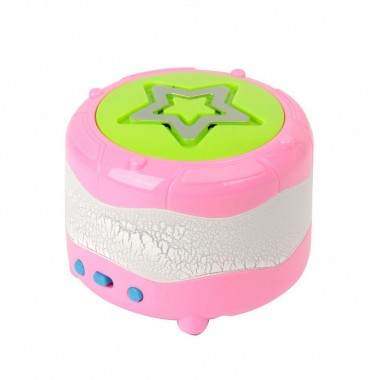 Музыкальная игрушка барабан 903E со световыми эффектами  (Розовый)