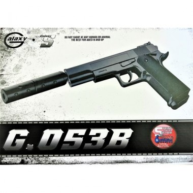 Детский пистолет Colt 1911 с глушителем Galaxy G053B Пластиковый