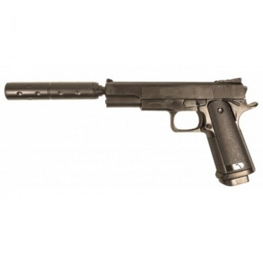 Детский пистолет Colt 1911 с глушителем Galaxy G053B Пластиковый