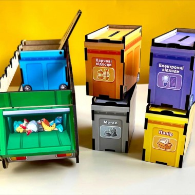 Настольная развивающая игра Сортировка мусора: мусоровоз Ubumblebees (ПСФ129) PSF129 комодик