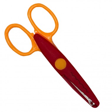 Ножницы детские "Craft" 1606A(Red-Orange) с фигурным лезвием