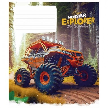Тетрадь ученическая Super Monster 012-3293K-1 в клетку, 12 листов