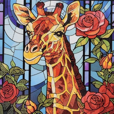 Алмазная мозаика "Сказка жирафа" DEEX16306 неполная выкладка 30х30 см