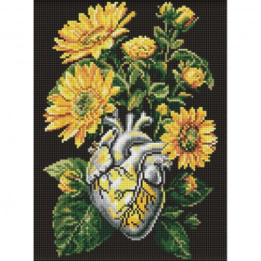 Алмазная мозаика Подсолнухи и сердце ©art_selena_ua AMO20178, 30х40 см
