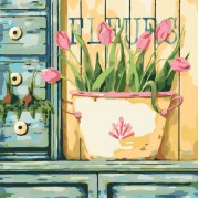 Картина по номерам Идейка Букеты Розовые тюльпаны 40*40 см KHO2028