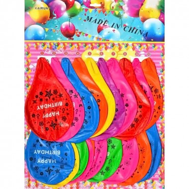Воздушный шарик-гигант Happy birthday 11-99, 20 штук 8 г/м²