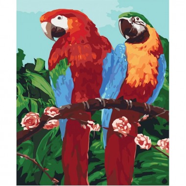 Картина по номерам Идейка Животные, птицы Королевские попугаи 40*50см KHO4051