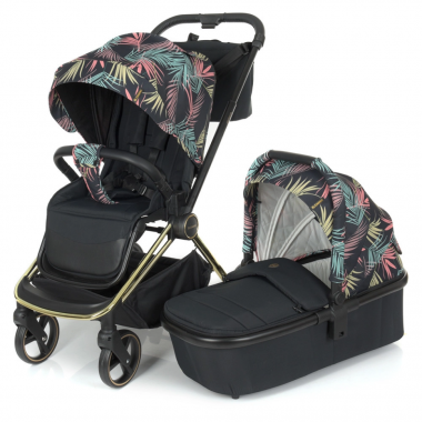 Коляска детская универсальная 2в1 EL CAMINO ME 1091-G PERSONA Black Pink Palm
