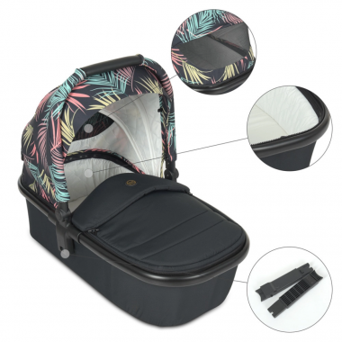 Коляска детская универсальная 2в1 EL CAMINO ME 1091-G PERSONA Black Pink Palm