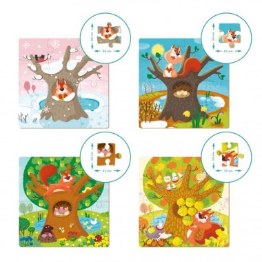 Дитячий набір пазлів "Пори року" DoDo 300125, 4 в 1