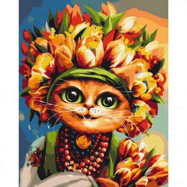 Картина по номерам Весенняя кошка Brushme BS53572 40х50 см