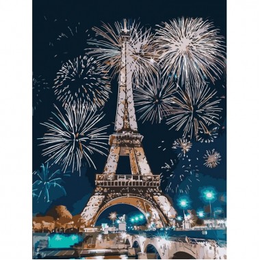 Картина по номерам Идейка Огни Парижа 30*40 см KHO3572