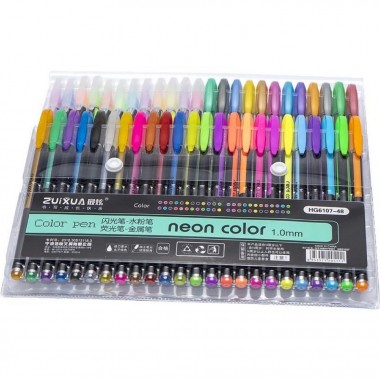 Набор гелевых ручек Neon color HG6107-48, 48 цветов