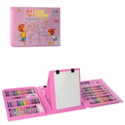 Детский творческий набор MK 4533 фломастеры, карандаши, краски 41х30х6 см (Розовый)