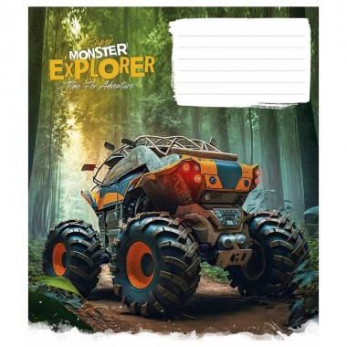 Тетрадь ученическая Super Monster 012-3293K-5 в клетку, 12 листов