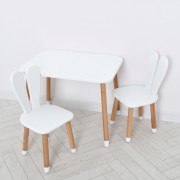 Детский столик с двумя стульчиками 04-027W+1 белый