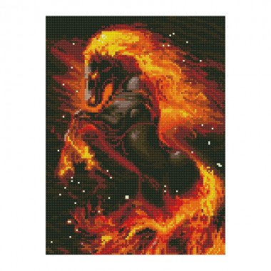 Алмазная мозаика "Огненный конь" EJ1386, 40х30 см