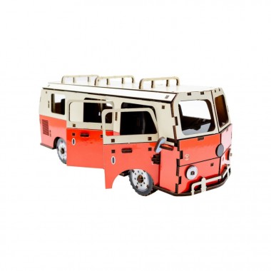 Деревянный 3D конструктор Микроавтобус Puz-00926, 156 деталей