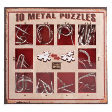 Набор головоломок 10 Metall Puzzles red 10 головоломок Eureka 3D Puzzle 473358