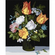 Картина по номерам Натюрморт с цветами в стакане ©Ambrosius Bosschaert de Oude Идейка KHO3223 40х50 см