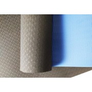 Килимок для йоги та фітнесу EasyFit TPE+TC 6мм двошаровий чорний-синій