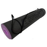 Коврик для йоги и фитнеса EasyFit TPE+TC 6 мм двухслойный черный-фиолетовый