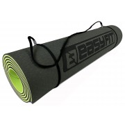 Коврик для йоги и фитнеса EasyFit TPE+TC 6 мм двухслойный черный-зеленый
